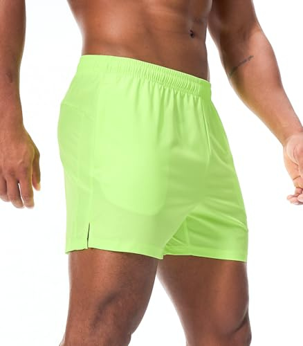 Superora Pantalones Cortos de Running Deportivos para Hombre Transpirables Secado Rápido con Bolsillo Trasero Resistente Agua de Cremallera