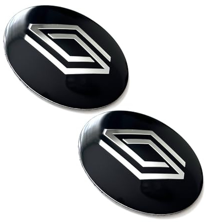 2 adesivi da 56 mm, 60 mm, 65 mm, adatti per auto Renault, tuning, coprimozzi, tappi di copertura, ecc. Adesivi con emblema (56 mm)