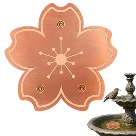 Disco de baño para pájaros, placa limpiadora de 10 x 10 cm, disco de purificación de cobre, accesorio duradero para alimentación al aire libre, patio, jardín, balcón, soporte resistente a la corrosión