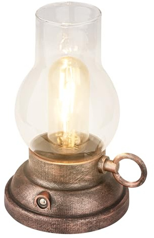 BRILONER - Lampada da tavolo senza fili IP44 con touch, dimmerabile, batteria sostituibile, lampada da tavolo da esterno, 10,5x17,5 cm, bronzo-artigianato