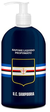 Helan Sampdoria - Savon liquide polyvalent pour les mains et la douche, pour hommes et femmes, enrichi en vitamine C. Formule douce à 97% d'origine naturelle. Cadeau original sur le thème du football