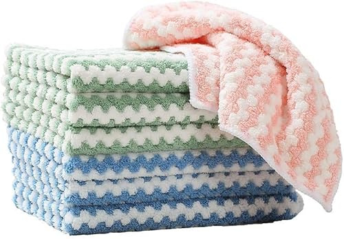 5 Packs Cleaning Cloths, All-Purpose Microfiber Towels, Absorbent Streak