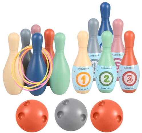 Generiskt bowlingset för barn – PP, 14,5 x 5 cm, bowlingspel, lätt | problemfri tidig utveckling inomhus, komplett bowlingset för barn, småbarn, kul hemma, lärande