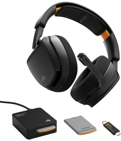 Glorious GHS Wireless InfinitePlay - Gamingheadset - PC, PS5, PS4 - Svart | Utbytbara 85-Tim Batterier, Förblir PÅ vid Byte, 2.4GHz & Bluetooth, Anpassade Element, Avtagbar Mikrofon med Brusreducering