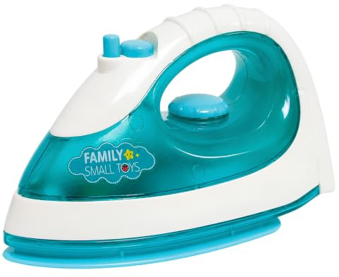 Fer à repasser jouet avec lumières et sons réels, kit de repassage jouet, fer à repasser bleu pour enfants, fer à repasser avec effets réalistes, effets sonores réels, grand 14 cm (A)
