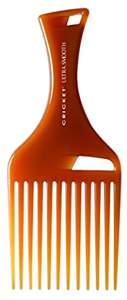 Cricket Ultra Smooth Hair Pick Comb for Volumizing, Detangling, and Reducing Frizz - Enriched with Argan, Olive Oil, and Keratin Infused, Ideal for Curly, Thick, and Long Hair