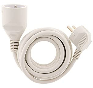 Zenitech- Haushaltsverlängerung 16A HO5VV-F 3G1 Weiß 1,90m