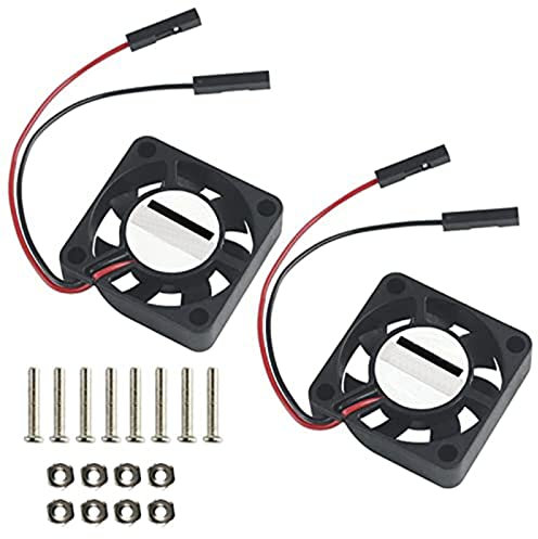 MakerHawk 2 x Mini Lüfter Bürstenlose Lüfter Kühler Trennschnittstelle DC 3,3 V 5 V 30x30x7 mm kompatibel mit Raspberry Pi 2B / 3B / 3B + / 4B und Pi Zero/Zero W