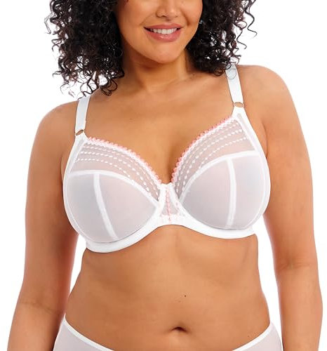 Elomi Women's Plus Size Matilda Underwire Plunge Bra, White, 38HH