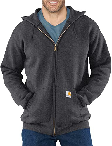 Carhartt Midweight Hooded Zip-Front Sweatshirt, Carbone, S Homme