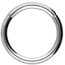 Piercingline - Piercing ad anello in acciaio chirurgico con chiusura a scatto, per setto nasale, helix, trago, colore e dimensioni a scelta, colore: argento, cod. SLX280-SI-0,8-9