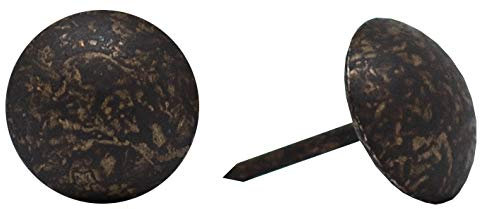 ComfortStyle Premium Upholstery Tacks, Nailhead Decorative Trim for Furniture, 7/16-inch Diameter (200, Dark Antique Brass)