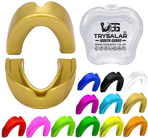 Mundschutz Mundschutz für Erwachsene, Senioren Kinder Jugendliche ideal für Schule Kampfsport Rugby Hockey Muay Thai MMA Boxen Kampfsport Basketball mit Etui (Junior Alter 8+, Gold)