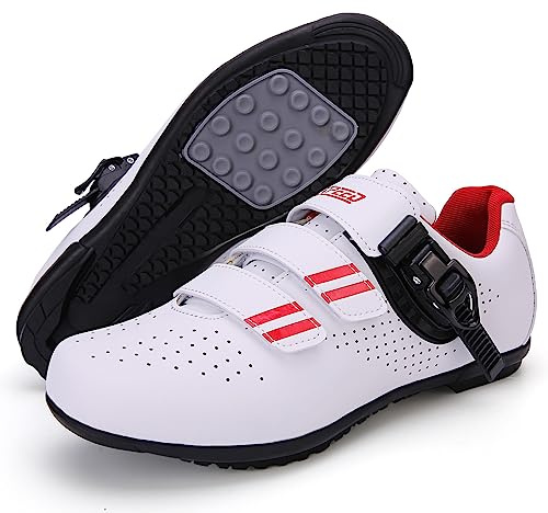 Hixingo Chaussures de Cyclisme pour Femmes, Hommes, Chaussures D'équitation sur Route et Montagne, Respirantes Caoutchouc Semelle Chaussures de Vélo sans Verrouillage