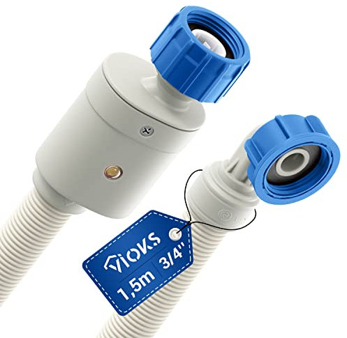 VIOKS Aquastop Tuyau d'eau pour machine à laver 3/4 Tuyau 1,5 m 25 °C – Tuyau Aquastop pour lave-vaisselle/lave-linge – Accessoires de machine à laver et lave-vaisselle