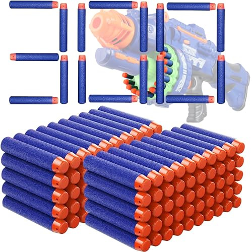 XFLYP 300 Pièces Fléchettes Nerf, 7.2cm Fléchettes pour Pistolets Nerf Fortnite pour Nerf N-Strike Elite Series Blasters Compatible, Flèche Munition Accessoire Bullet de Plein Air Enfants