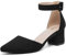 TLOLA Damenschuhe mit mittelhohem Absatz, elegante Sandalen, Pumpen, für Damen, Hochzeit, Party, 5,7 cm, Schwarz , 41 EU