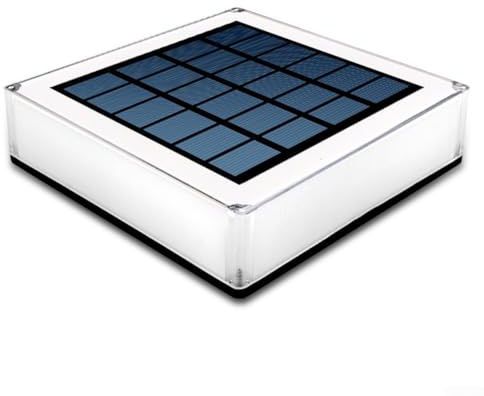 ZAMETTER Lámpara de pilar cuadrada solar para exteriores, jardín, patio, luz LED, interruptor de tres colores, luz solar LED para poste de puerta