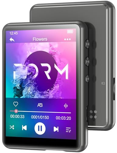 MECHEN Bluetooth 5.3 MP3 Player mit Touchscreen, 64GB MP3-Player mit Lautsprecher, HiFi-Ton, FM-Radio, Musik, Video, E-Book, Sprachrekorder, Inklusive Schutzhülle (Grau)