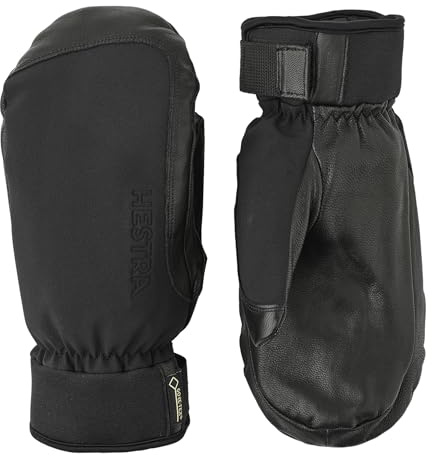 Hestra Alpine Short Gore-Tex Ski Mitt, Waterproof, Windproof Mitten for Skiing & Snowboarding - Black - 11