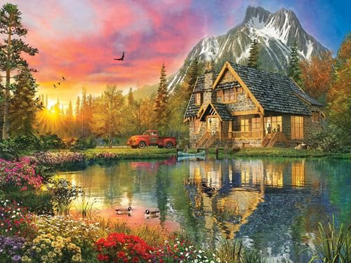 Jigsaw Puzzles for Adults 500 Piece A Landscape of Lakes and Mountains 20.5 x 15 Inch Puzzle for Adults Educational Challenge 500 Pieces Puzzles for Adult