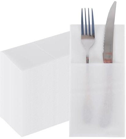 PHUNAT 50-Pack Linen Feel Pre-Folded Napkins, 40x40 cm (15.75x15.75 Inches), Premium Paper for Elegant Dining