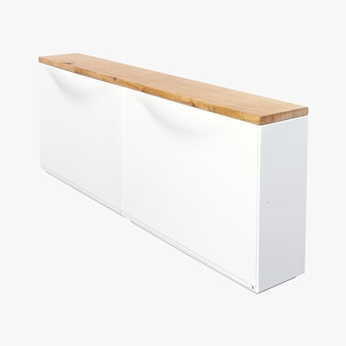 Natural Goods Berlin 1x Holzplatte Trones Eiche - I K E A Upcycling DIY -2 cm Dicke Trones Auflage mit Antirutschfunktion - Holzbrett Eiche massiv - Holzplatte massiv - Platte 154 x 16 x 2 cm