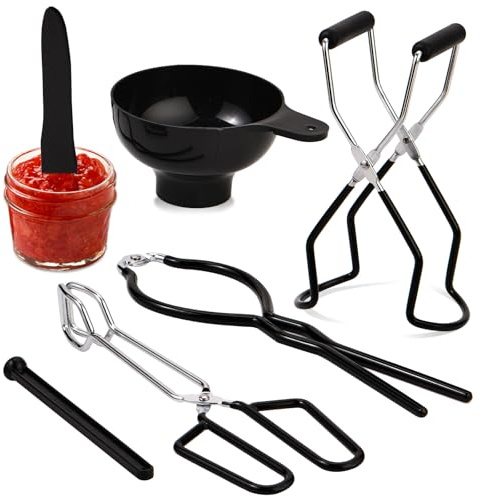Kit per inscatolamento in acciaio inox per principianti con contenitore per bagnomaria, pinze per barattoli, strumenti per decapaggio e contenitore - Starter Set, include forniture e attrezzature