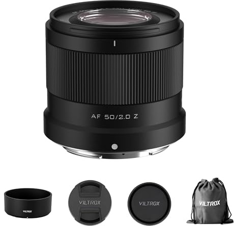 VILTROX 50mm F2.0 Obiettivo Z-Mount per Nikon, Obiettivo Prime Standard con Autofocus per Fotocamere Mirrorless Nikon ZFC Z30 Z50 Z5 Z6 Z6II Z7 Z7II Z8 Z9