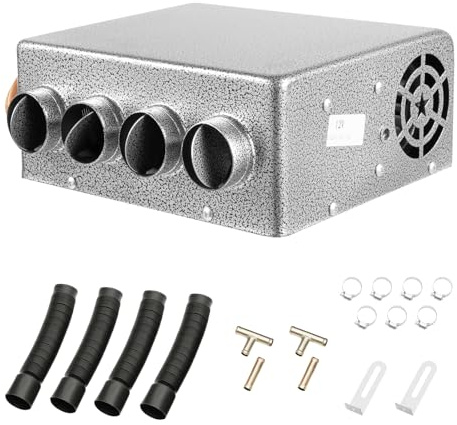 CHIMHOON 12 V universal bil underdash kompakt värmekit, universal 4 portar bil lastbil underdash heater, bilvärmare skivavfrostning 12 V, med hastighetsbrytare för bil eller lastbil