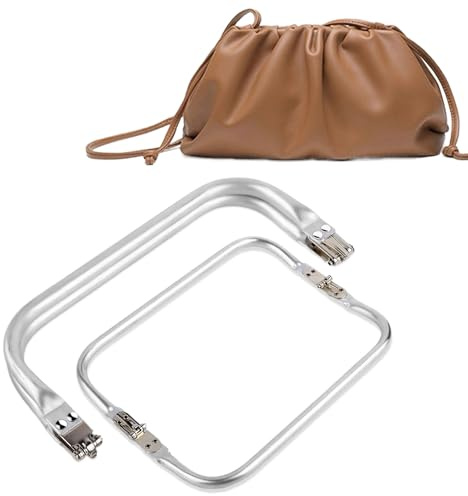 GLQ 2 Pezzi Chiusura Borsa Uncinetto 25 cm, 22 cm, Chiusura per Borsa Clic Clac, Borsa A Forma di U Manico Interno Bacio, Chiusura A Chiusura Telaio Borsa in Alluminio, per Progetti DIY