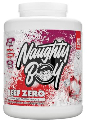 Naughty Boy Clear Beef Protein Isolate Powder, Muscle Growth and Recovery, Lactose Free, Zero Sugar, Low Fat, 1.8kg - 60 Servings (Cherry Cola)