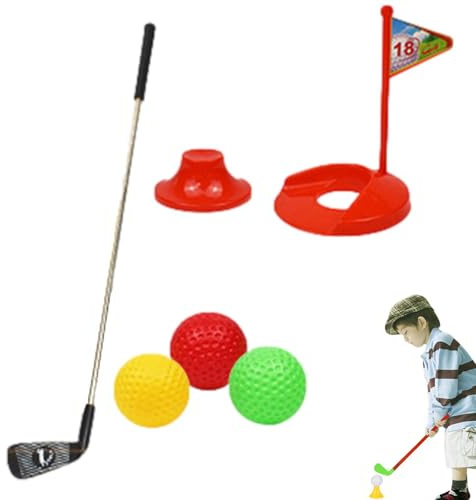 Générique Set da golf per,Kit di giocattoli da golf all'aperto per bambini | Set di club, regali di compleanno per i più piccoli, per prato, giardino