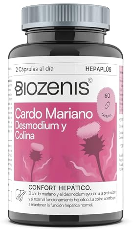 BIOZENIS Cardo Mariano, Desmodium y Colina + Ácido Alfa Lipoico y Vitamina C - 60 Cápsulas