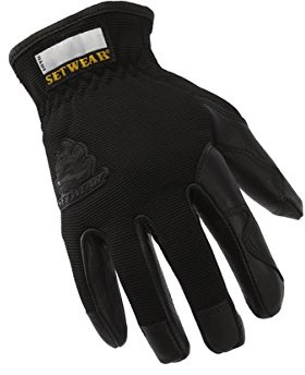 SetWear Pro Leather Gloves, Black Small
