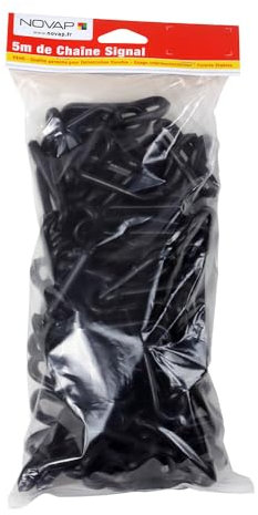 novap – Kunststoff Signal Kette 8 mm Durchmesser – 5 m – Schwarz