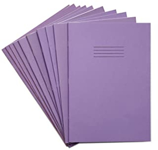 Rhino Stationery Exercise Book | A4 | 48 Page | 12mm Lined | Purple | Learning Resources | School Books | Pack of 10