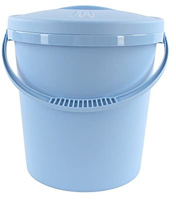 Junior Joy 16L Nappy Storage Pail with Secure Lid and Handle – Blue – Durable, Odour-Blocking Bin for Baby Nappies, Laundry, Toys – 80cm x 60cm x 47cm – Multi-Purpose, Easy-Clean Plastic