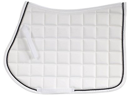 HORZE White Watson All Purpose Horse Size Quilted Vented Padded Dressage English Saddle Pad