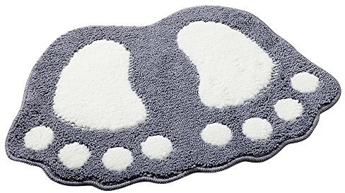 SHANNA Rutschfeste Badematte Badezimmer Duschteppiche Fläche Teppiche Niedlich Große Füße Saugfähige Fußmatte Bodenmatte Wohnzimmer Sofakissen Fußpolster Teppich (Grau, 40 x 60 cm)