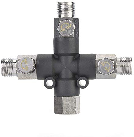 Hilitand Accesorios de Ajuste de aerógrafo de Tres vías Conector de Junta de Separador de Aire de 1/8 '' para conexión de aerógrafo y Bomba de Aire