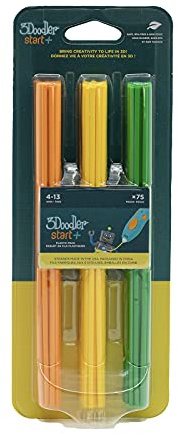 3Doodler Filamento per stampa 3D x75 fili, oltre 114,3 m di miscela da giardino estrusa, confezione da 75 pezzi - Mix 2,6-13 anni