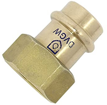 Halbe Verschraubung IG 22 mm x 3/4 aus Rotguss - Pressfittinge Pressanschluss b-press DVGW V Contur