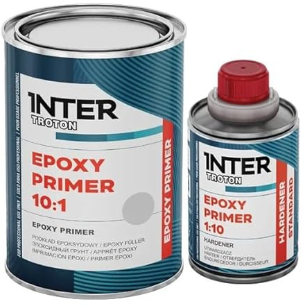 Troton Imprimación 10:1 2K EPOXY - Relleno de resina epoxi, 1,1 kg, color gris