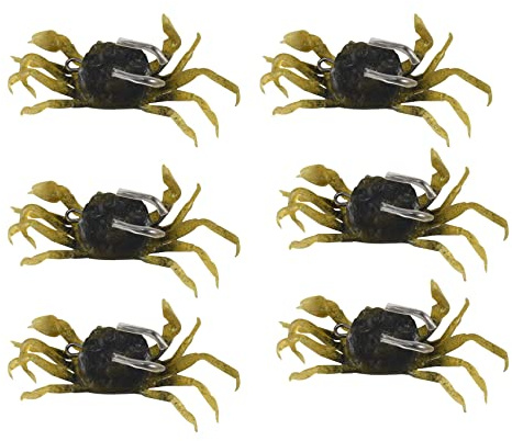 OVNSHVN de Leurre de PêChe au Crabe 6 PièCes, Appâts de Crabe SimuléS Leurres de Poisson Artificiels avec Crochet Pointu, Appâts de Mer Souples 3D