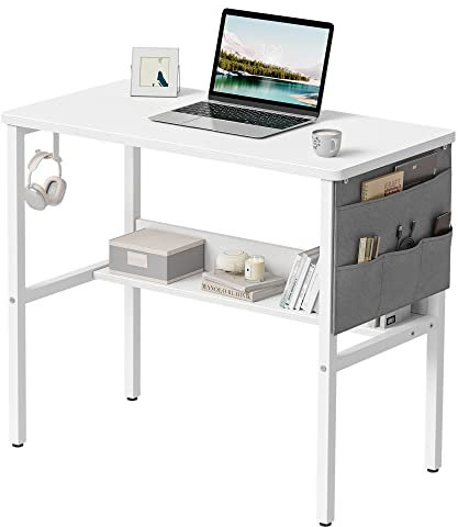 CubiCubi Bureau Informatique Ordinateur - 80 * 40 * 73 cm Simple Bureau Petite PC Table Stable pour Bureau, Domicile, Chambre, Salon, Blanc