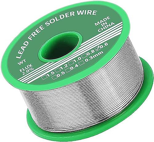 Étain de soudure 0,6 mm, étain sans plomb avec noyau de colophane, fil a souder avec flux 20 g Fil de soudure pour la réparation et le bricolage de composants électroniques de soudure électriques