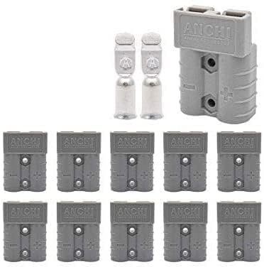 Kacepar Lot de 10 connecteurs de batterie 50 A Quick+20 bornes de connexion – Prise de connexion Ander_son 50 A, 600 V/serre-câble – Aide au démarrage, connecteurs de batterie à connexion rapide