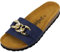 Palado Pantoletten Damen Gozo - bequeme Sandalen Made in Spain - Hausschuhe mit dämpfendem Kork-Fußbett - modische Sommerschuhe Blau UK4,5 - EU37