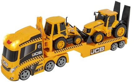 Large Heavy Load Hauler Construction Truck | Vehicle Transporter Playset with Construction Trucks & Lorry | Lights & Sounds | Indoor and Outdoor Sandpit Toys for Kids Aged 3+